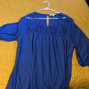 Zac & Rachel Women Blouse Royal Blue Women's 2X